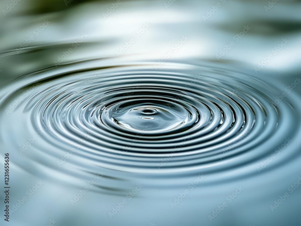 Ripples of tranquility expand across a serene surface reflecting soft light and peace