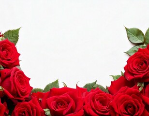 Red rose flowers in a corner floral arrangement isolated on white