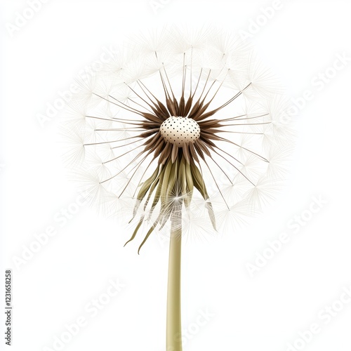 Wallpaper Mural Dandelion puff ready to be blown in the wind, isolated on a clean white background Torontodigital.ca