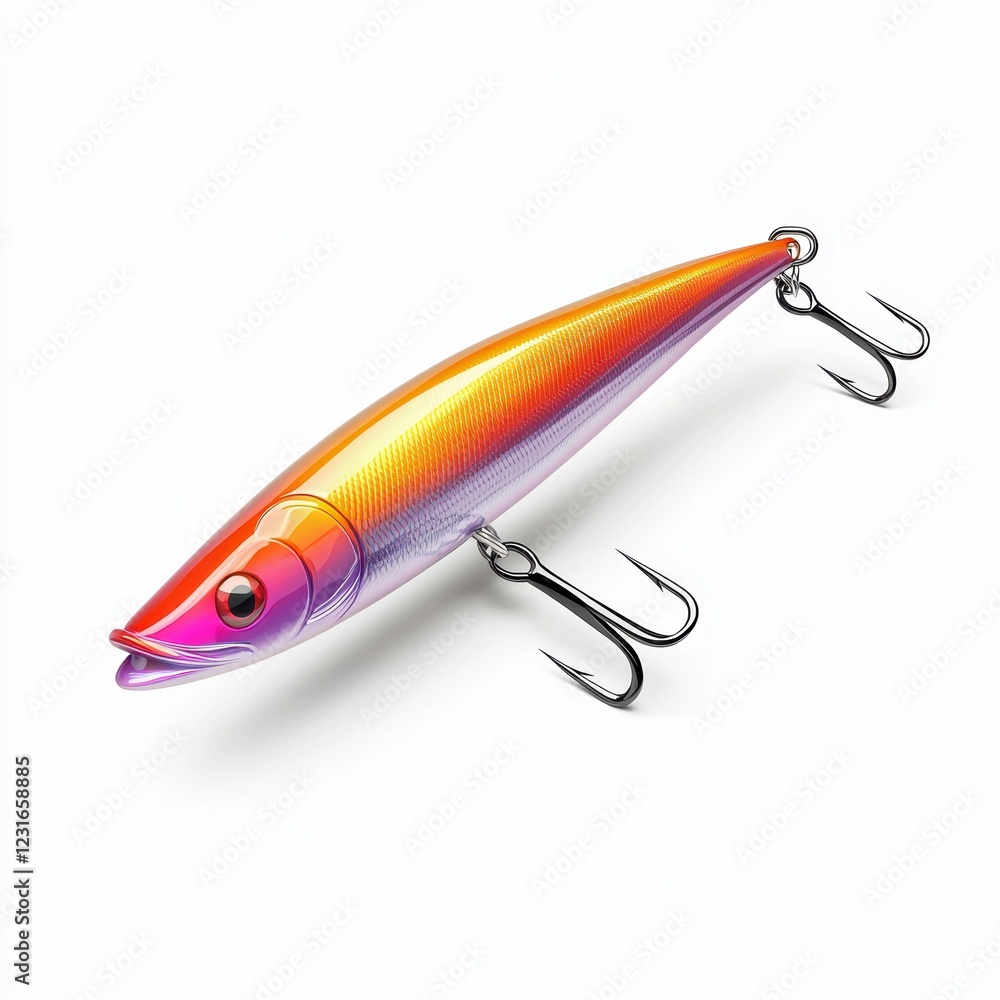 Deep-diving fishing lure with a long transparent lip, isolated on a clean white background Deep-diving fishing lure with a long transparent lip, isolated on a clean white background