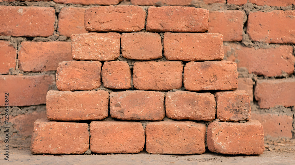 Obraz premium Brick archway detail, old wall background, construction texture