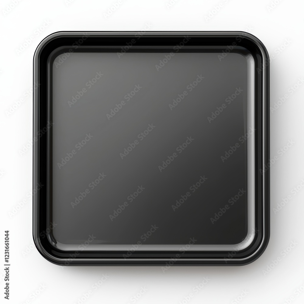 black modern tray with minimalist edges, centered on a clean white background black modern tray with minimalist edges, centered on a clean white background