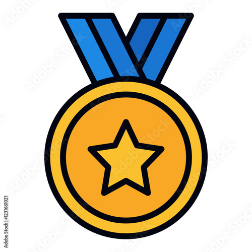 Medal filled line icon