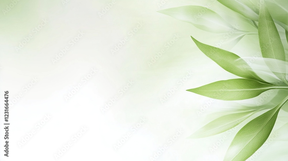 Fototapeta premium Serene Green Leaves Nature Background Eco Friendly Design