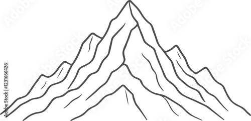 Fototapeta Line drawing of mountain range landscape