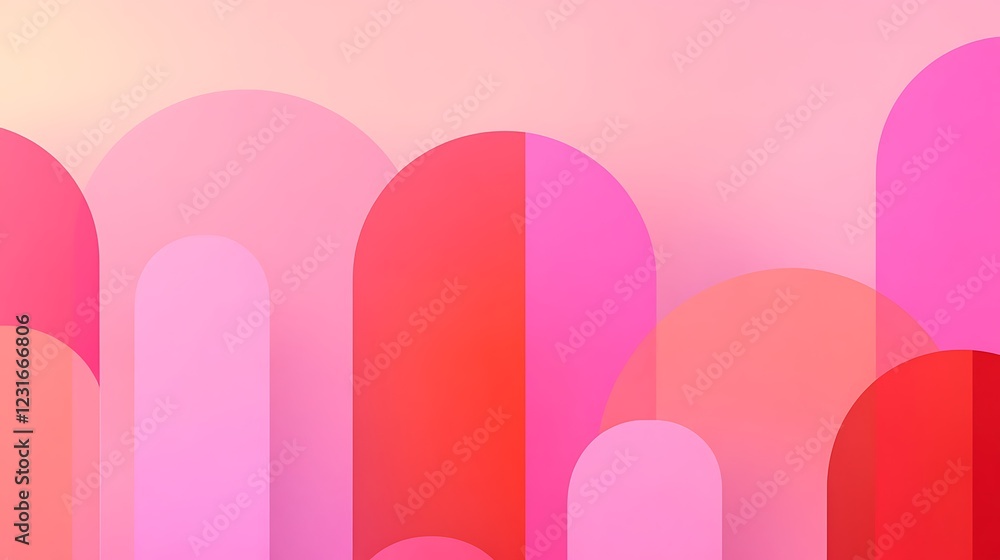 Abstract Background with Soft Pink and Red Arches and Curves for Modern Design or Artistic Use Abstract Background with Soft Pink and Red Arches and Curves for Modern Design or Artistic Use