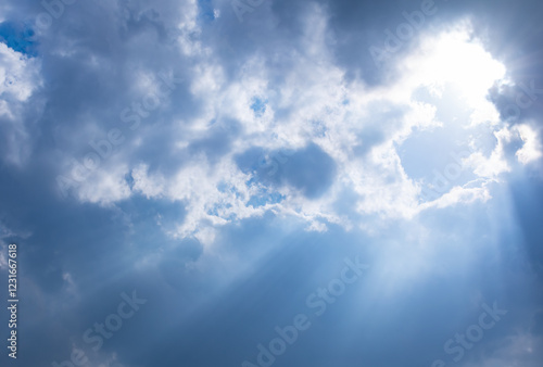 Light shining through the clouds, Japanese post card ratio photo