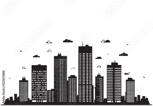 Modern high-rise building icon. Building, city, landscape. Vector illustration