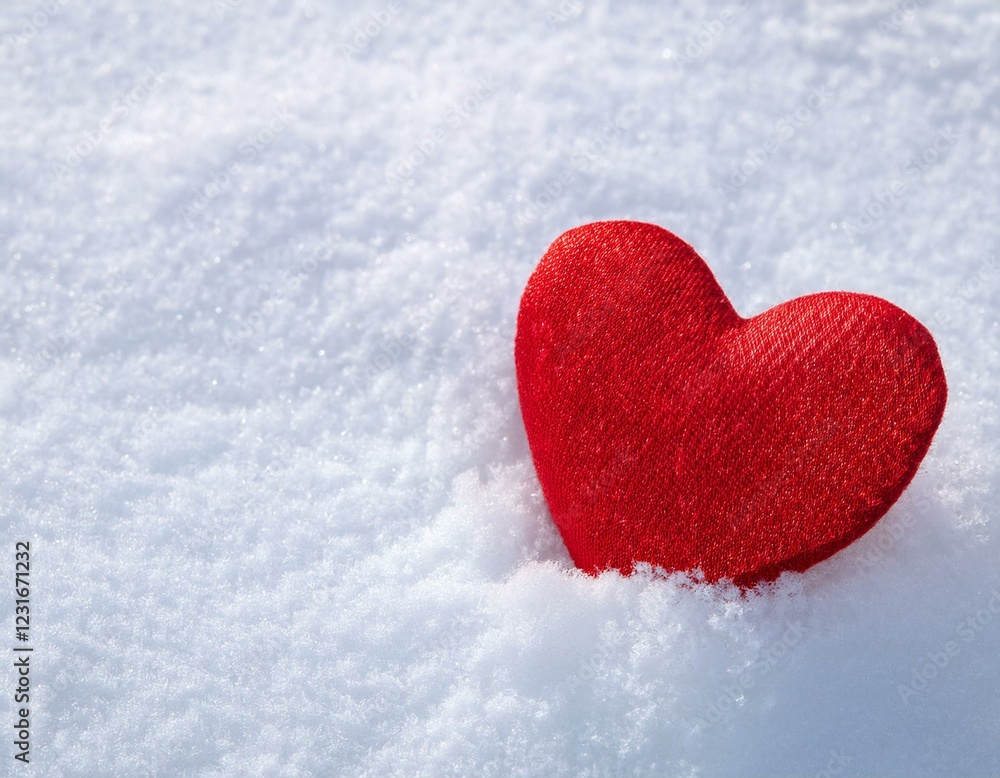 Valentine’s Day Postcard featuring a Heart on a Snowy Background, with Space for Custom Text. Valentine’s Day Postcard featuring a Heart on a Snowy Background, with Space for Custom Text.