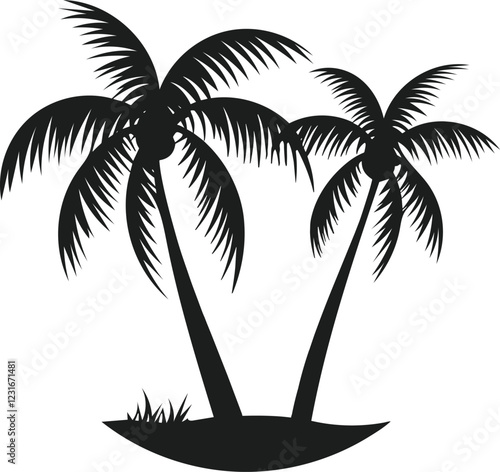 Tropical Palm Tree Silhouette Vector for Creative Summer Designs