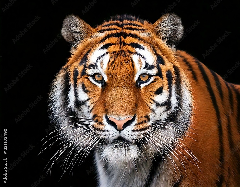Naklejka premium Tiger lying down isolated on white
