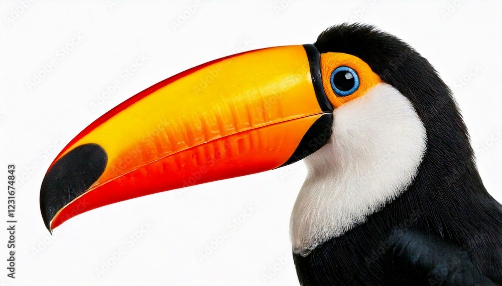 Naklejka premium Toucan toco, Ramphastos toco, isolated on white 