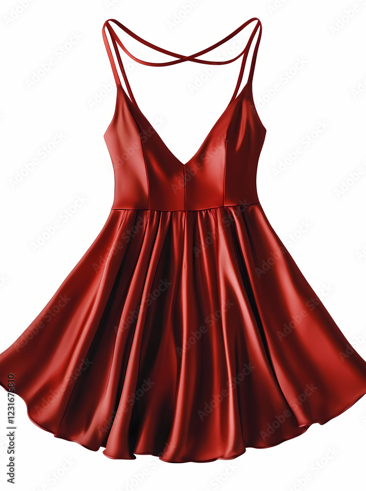 Elegant red dress with a flowing skirt for special occasions. Generative AI Elegant red dress with a flowing skirt for special occasions. Generative AI