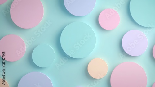 Wallpaper Mural Colorful Abstract Circles on a Soft Pastel Background Creating a Playful and Modern Design Element Torontodigital.ca