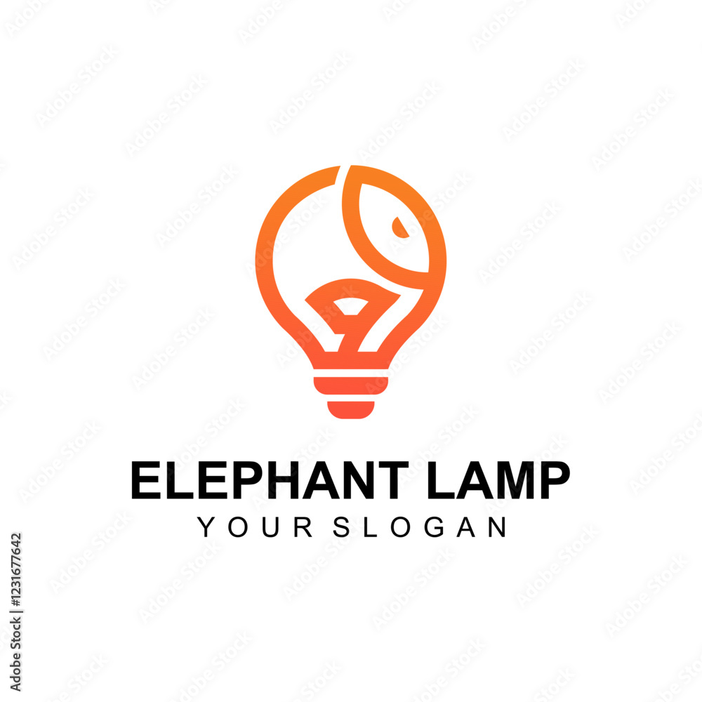 lamp logo design with elephant lamp logo design with elephant