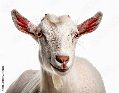  White goat isolated on white background  photo