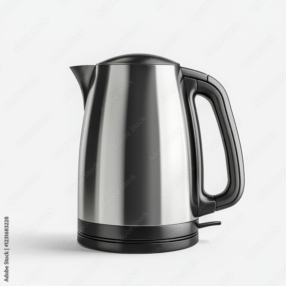 Modern electric kettle with a minimalist touch control panel, centered on a clean white background Modern electric kettle with a minimalist touch control panel, centered on a clean white background