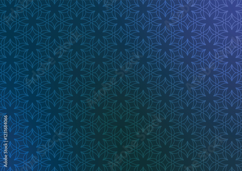 Blue flower pattern gradient art background