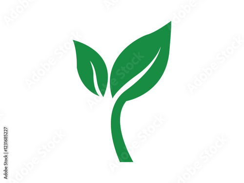 simple green leaf icon for eco-friendly and sustainability branding