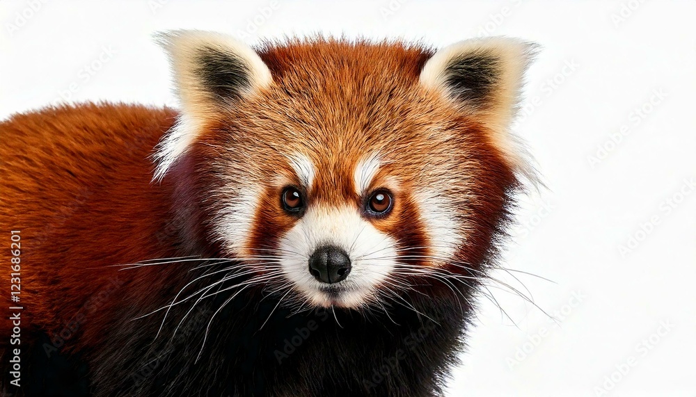 Young Red panda or Shining cat, Ailurus fulgens, 7 months old, in front Young Red panda or Shining cat, Ailurus fulgens, 7 months old, in front