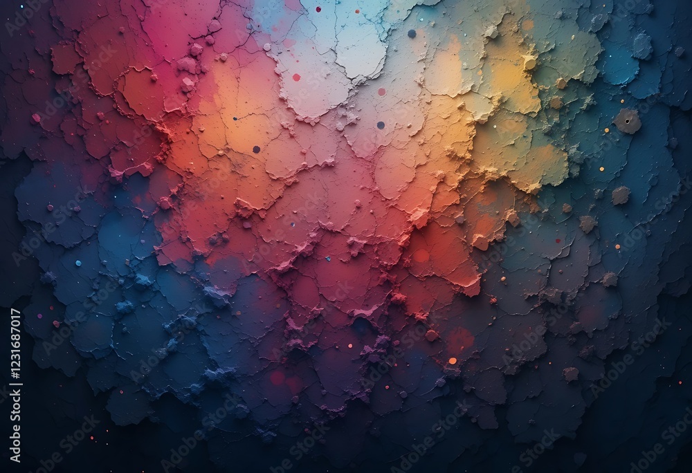 Abstract Cracked Surface With Varied Hues Abstract Cracked Surface With Varied Hues