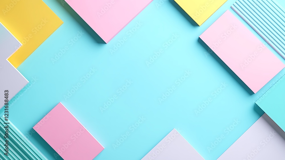 Colorful Geometric Background with Pastel Shapes and Clean Lines for Creative Design and Artistic Projects Colorful Geometric Background with Pastel Shapes and Clean Lines for Creative Design and Artistic Projects