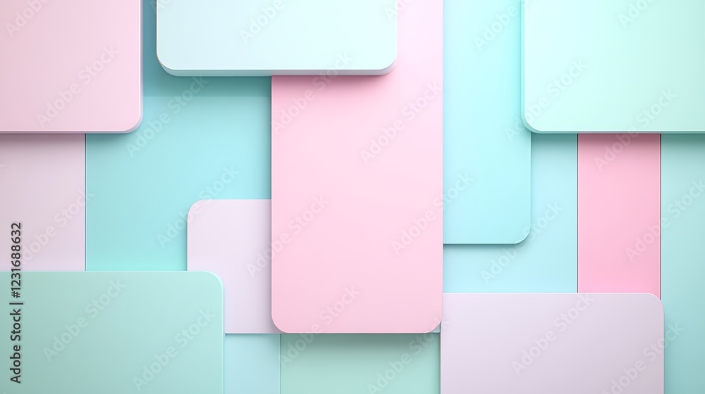 Colorful Geometric Background with Soft Pastel Rectangles and Squares in Light Green and Pink Shades Colorful Geometric Background with Soft Pastel Rectangles and Squares in Light Green and Pink Shades