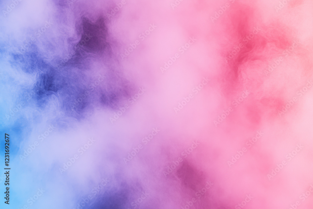 Naklejka premium Beautiful pastel clouds in sky create dreamy atmosphere with soft hues of pink, blue, and purple, evoking sense of calm and tranquility