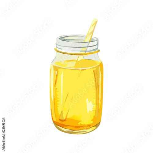 Hand Draw Honey Bottle Vector Illustration