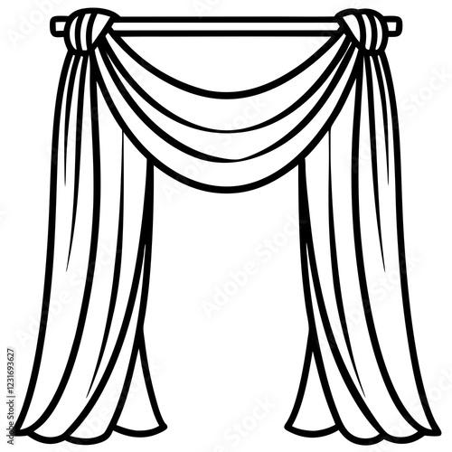 Sophisticated Curtain Art Vector