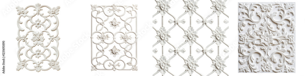 Elegant Ornate Floral Patterns with Delicate Tracery and Filigree Details