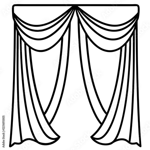 Sophisticated Curtain Art Vector