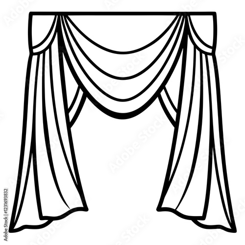 Sophisticated Curtain Art Vector