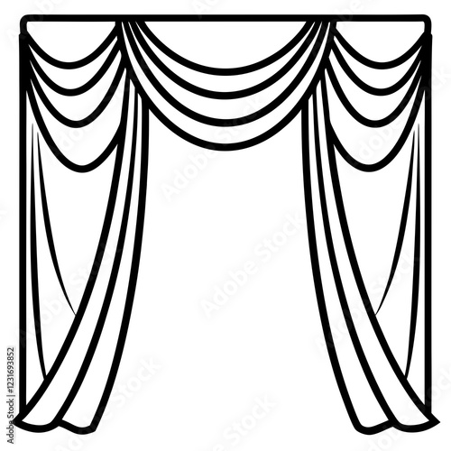 Sophisticated Curtain Art Vector