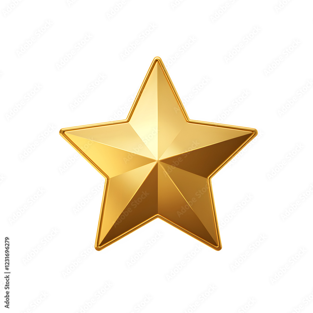 Fototapeta premium Gold Star – Shiny and Elegant, Transparent Background