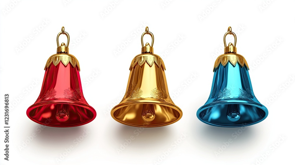 Christmas bells, isolated on white or transparent PNG. Christmas bells, isolated on white or transparent PNG.