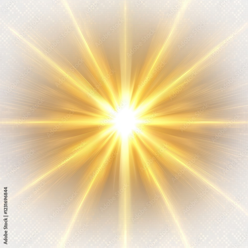 Obraz premium Bright Light Burst with Radiating Golden Rays on Soft Background
