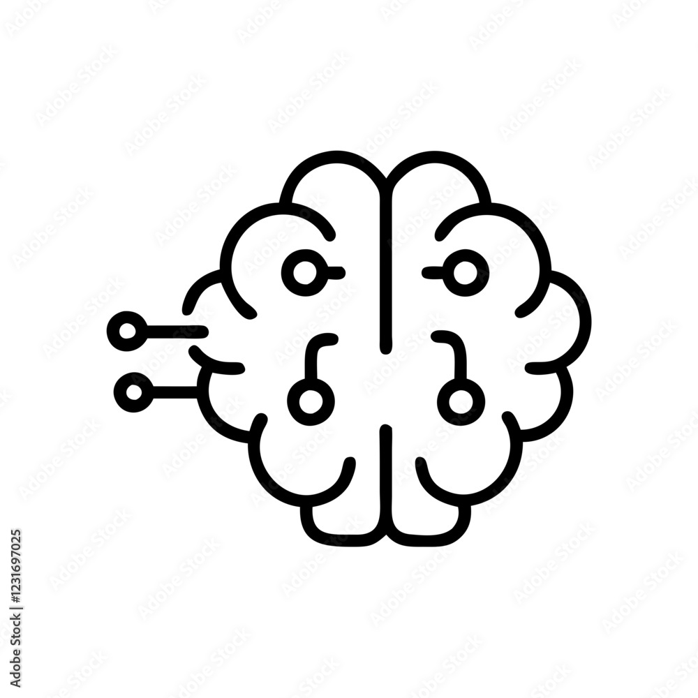 Clean Vector Icon of AI for Technology, Machine Learning, and Future Systems Clean Vector Icon of AI for Technology, Machine Learning, and Future Systems