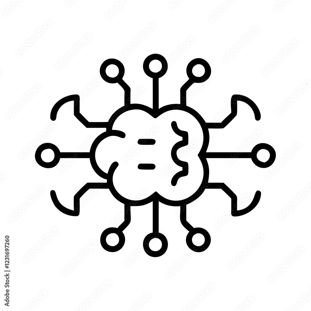 AI Technology Icon for Digital Solutions and Machine Learning Systems AI Technology Icon for Digital Solutions and Machine Learning Systems
