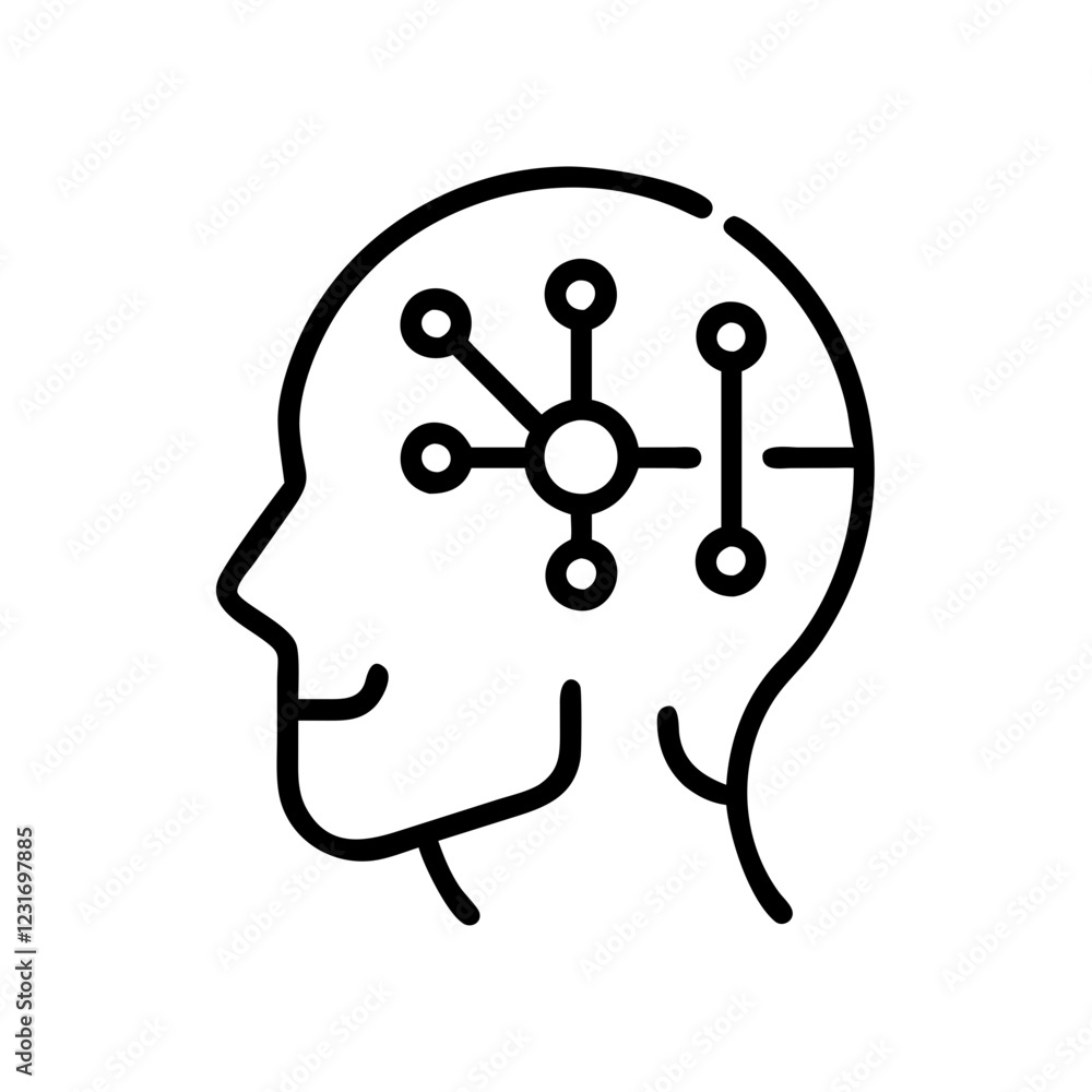 Flat AI Icon Design for Artificial Intelligence and Machine Learning Applications Flat AI Icon Design for Artificial Intelligence and Machine Learning Applications