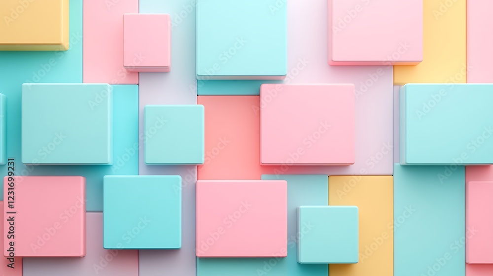Colorful Geometric Shapes in Pastel Tones with Soft Textures and Modern Design Aesthetic Colorful Geometric Shapes in Pastel Tones with Soft Textures and Modern Design Aesthetic