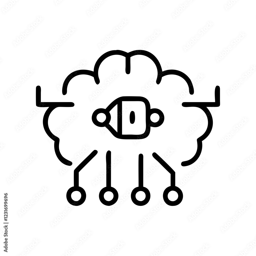 Simple Vector AI Icon for Machine Learning and Artificial Intelligence Graphics Simple Vector AI Icon for Machine Learning and Artificial Intelligence Graphics