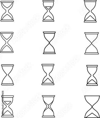 Hourglass line icon, hour glass line art vector logo. Vector isolated outline. This is an EPS Editable stroke.