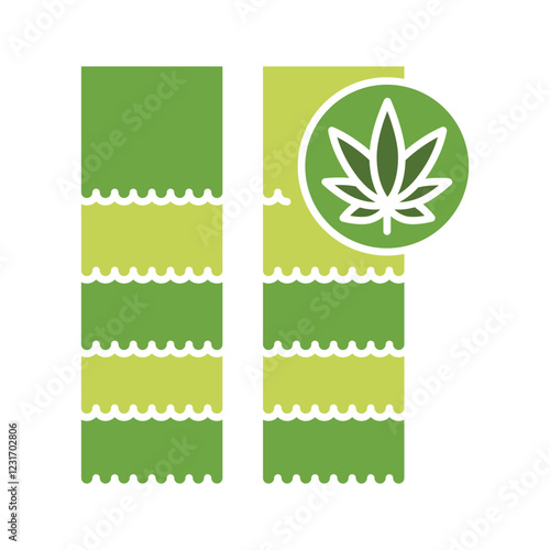 Hemp textiles for furniture fillers flat icon.