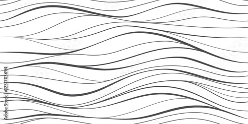 Seamless wave pattern. Water waves. Wavy lines