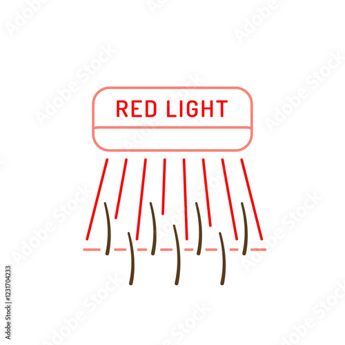 Red light therapy icon. Photobiomodulation sign in outline style.