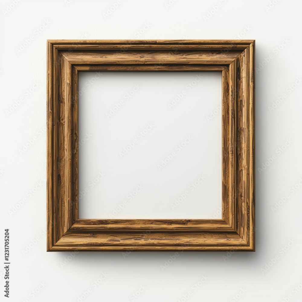 n elegant wooden painting frame mockup with soft lighting, centered on a clean white background n elegant wooden painting frame mockup with soft lighting, centered on a clean white background