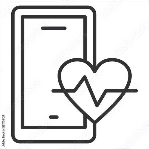 Ehealth Icon Lineal Style. Vector Illustration Graphic Design