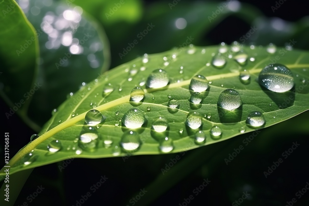 Water drop on leaf Generative AI Water drop on leaf Generative AI