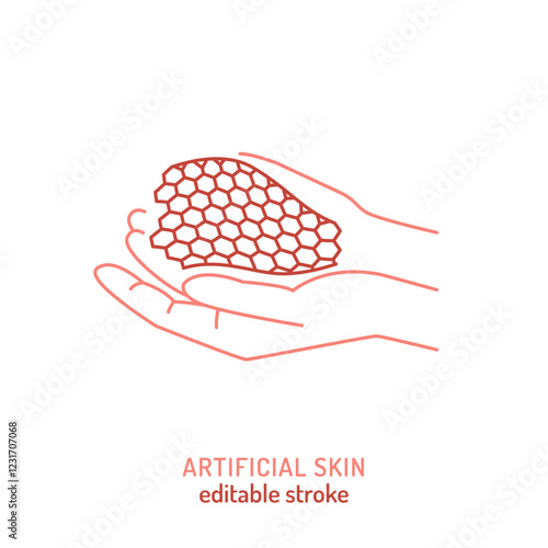 Artificial skin technology linear icon. Editable stroke.